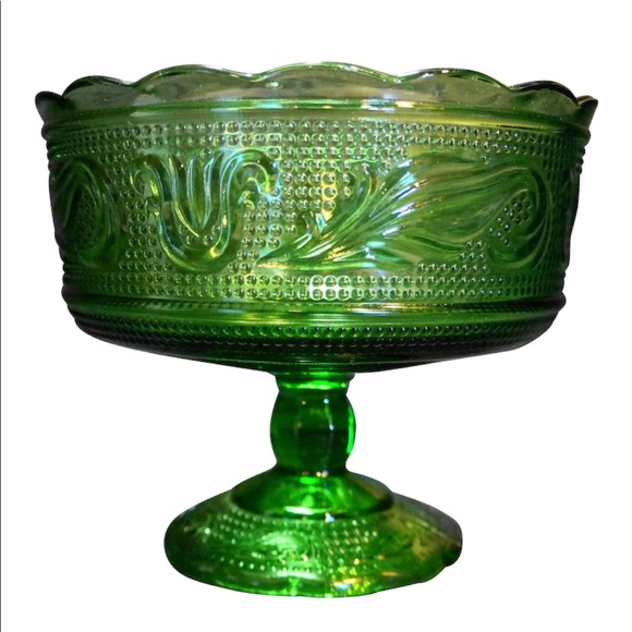 SOLD🌟3xHP🌟VTG Emerald Green Compote EO Brody USA - Picture 8 of 8